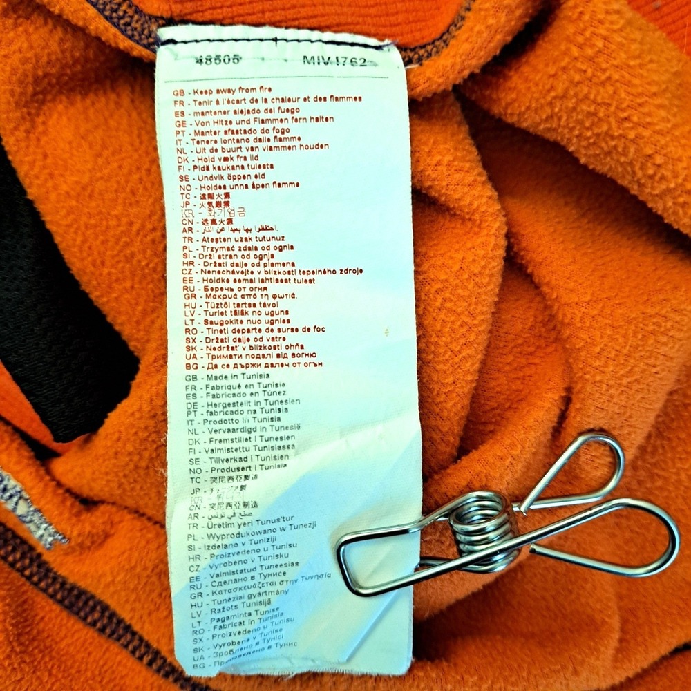 Millet Fleece Jacket Womens Small Orange Full Zip Hood Technical Hiking MIV4762 - Picture 15 of 16